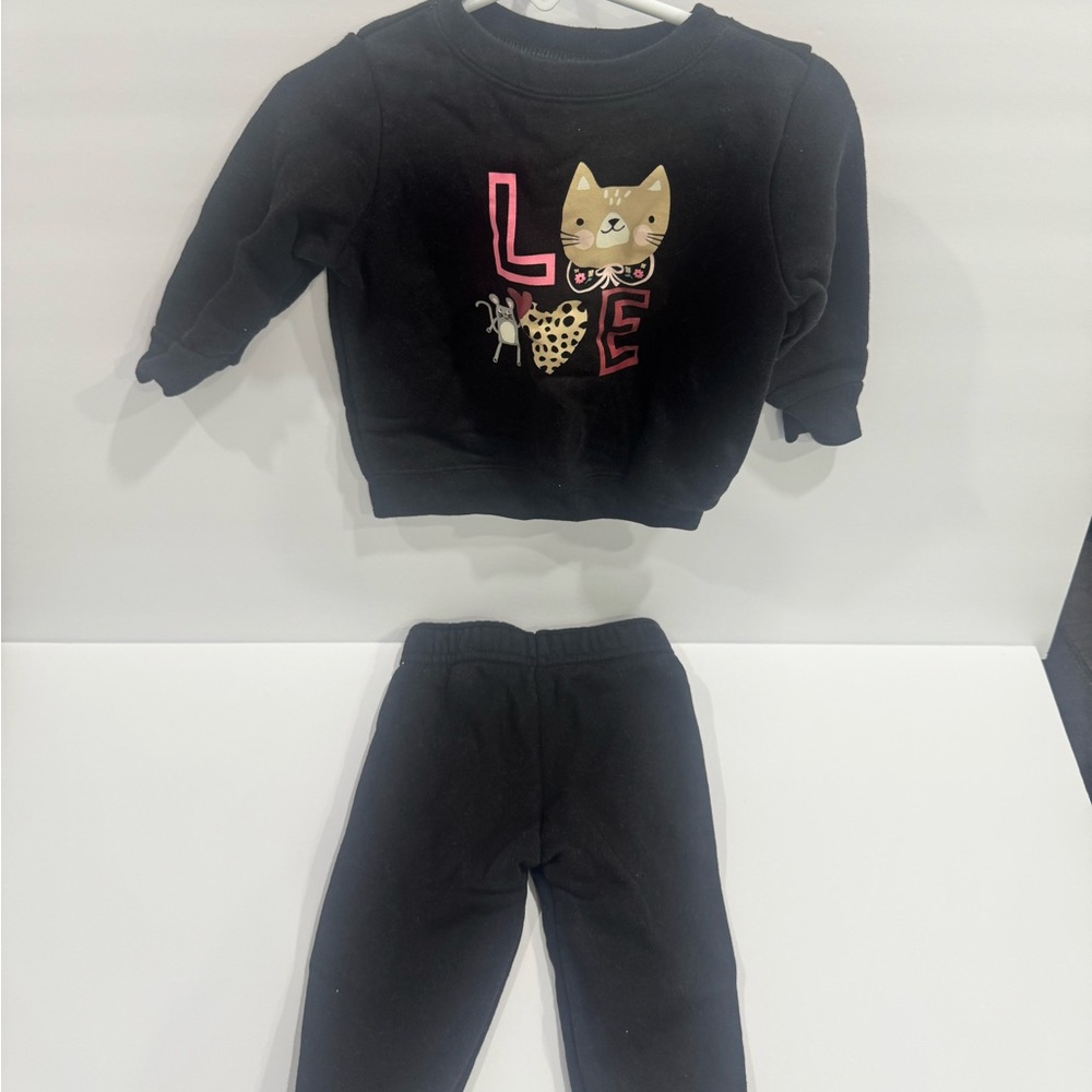 Garanimals Black Kids Matching Set with Cat Design